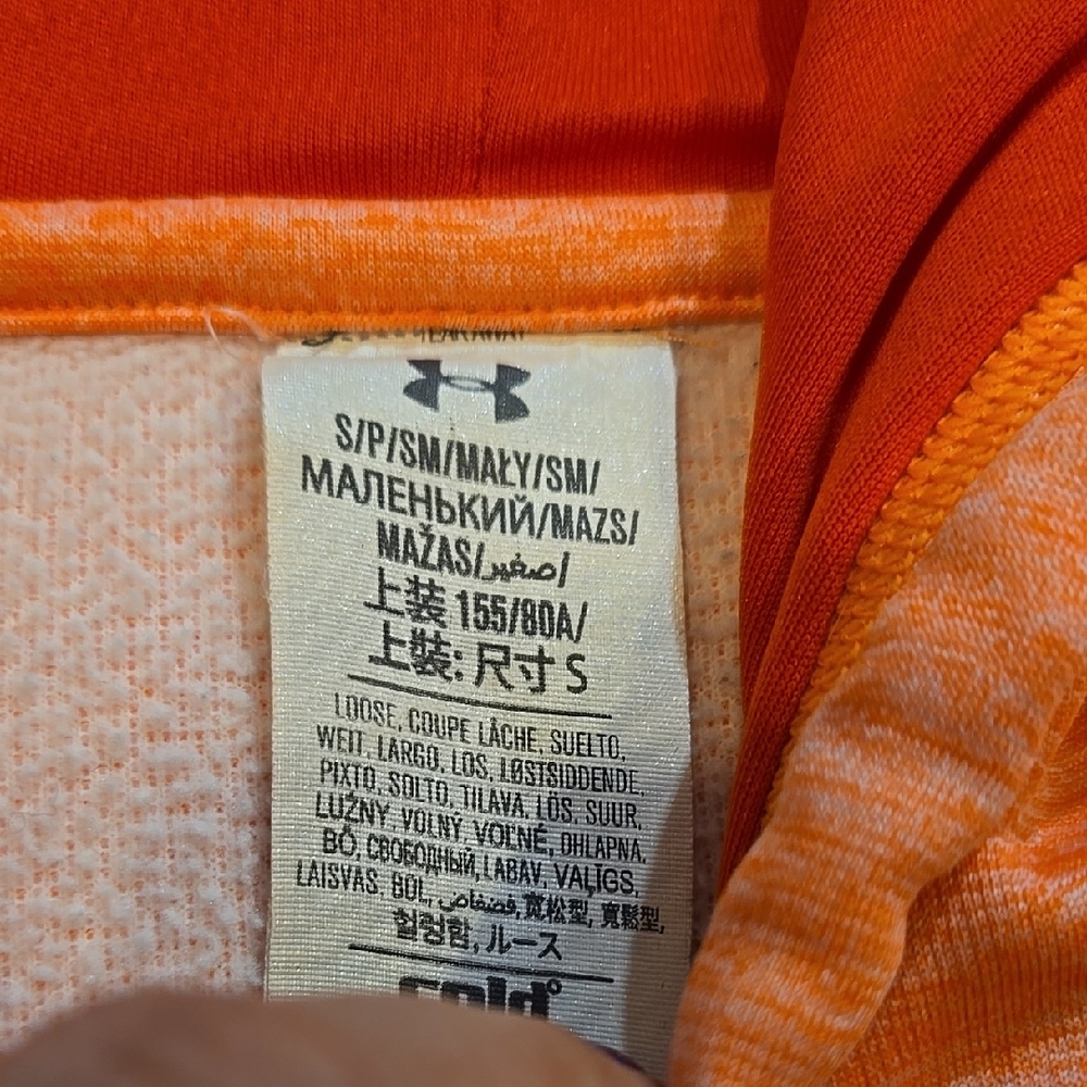 Under Armour Orange Hoodie Size Small - Picture 2 of 4